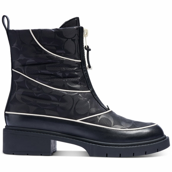 NWT COACH Lug Sole Snow Boot Ankle Boots Signature Monogram Coach Winter Boot - Picture 9 of 16